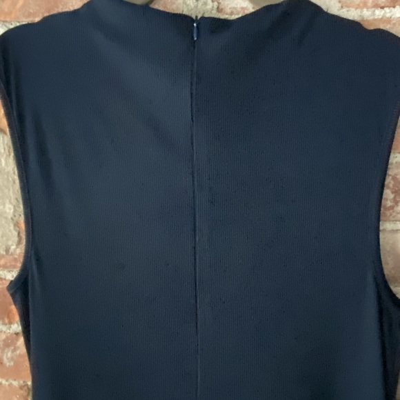 NWT PRETTYGARDEN Elegant Navy Sleeveless Long Jumpsuit, Ribbed Knit, Mock Neck - Picture 6 of 15